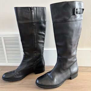 Ralph Lauren Women’s Sigrid Black Leather Calf Tall Riding Boots Size 8.5B